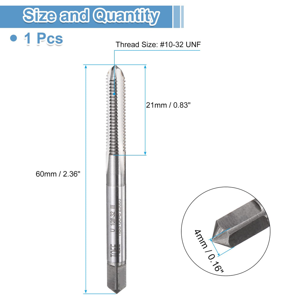 uxcell Hand Bottom Tap #10-32 UNF 2B Thread Bottoming Style Threading Taps