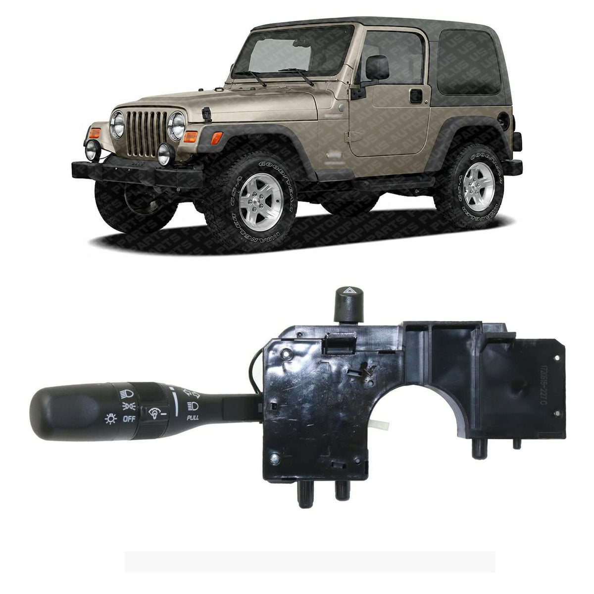 US AUTO PARTS PLUS New Turn Signal Switch Without Fog Light Control Direct Replacement for Jeep Wrangler 2001-2006 5016708AA 5016708AD RJ50580003