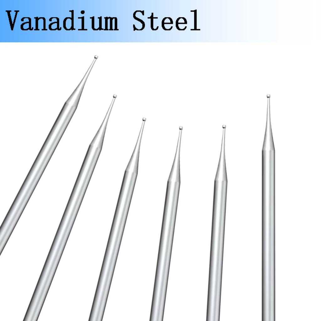 Luo ke 6 Pcs 1mm Round Cup Burr Wire End Rounder - 3/32'' Shank