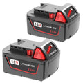 2 Pack 6.0Ah Replacement for Milwaukee M18 Battery 48-11-1850 48-11-1860, Compatible with M18 Milwaukee 18V Battery