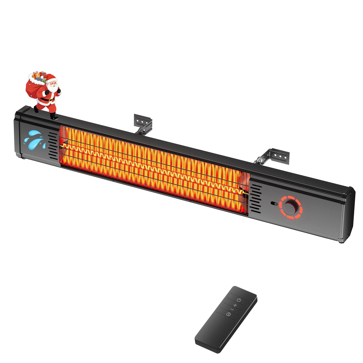 Patio Heater for Outdoor Use 1500W, 8H Timer, Waterproof, Infrared Electric Wall-Mounted Patio Heater, 8 Levels