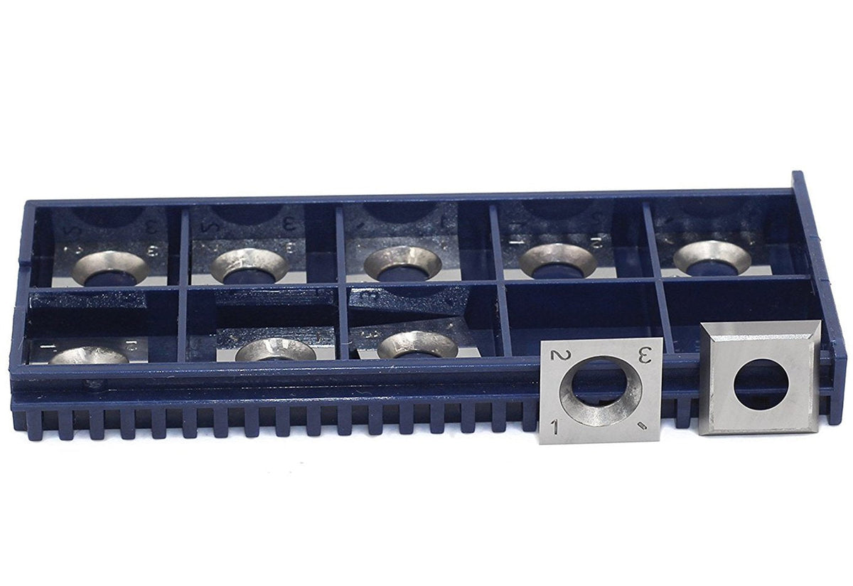 YUFUTOL 14mm Square Straight Carbide Cutter Insert(14mm length X14mm widthX2.0mm thickness),Pack of 10, Designed for Spiral/Helical Planer Cutter Head Wood Lathe Tool