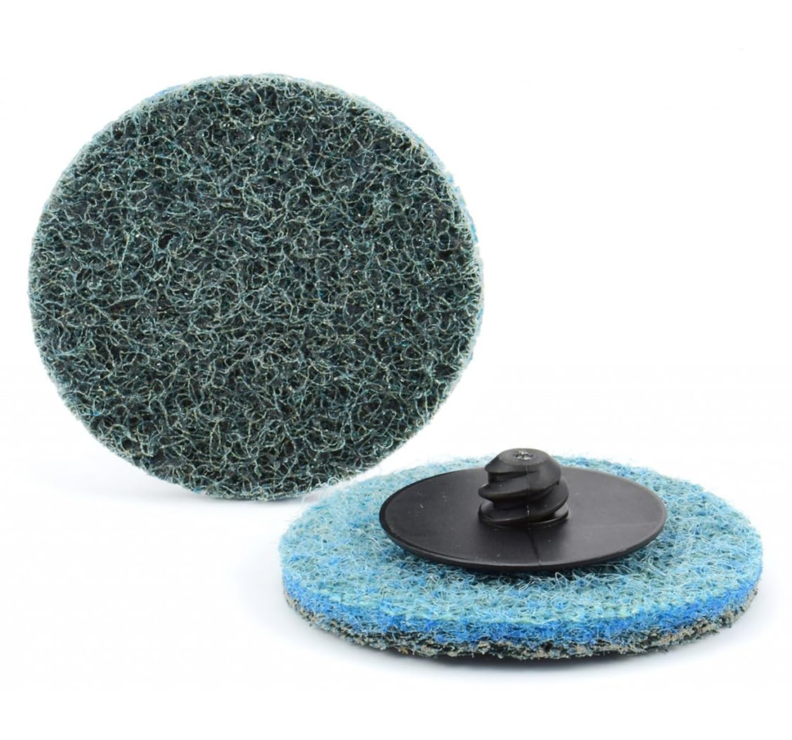 COSPOF 3 Inch Quick Change Sanding Discs, 25 Pack Fine Sanding Discs, Surface Conditioning Discs for Die Grinder(Blue-Fine).