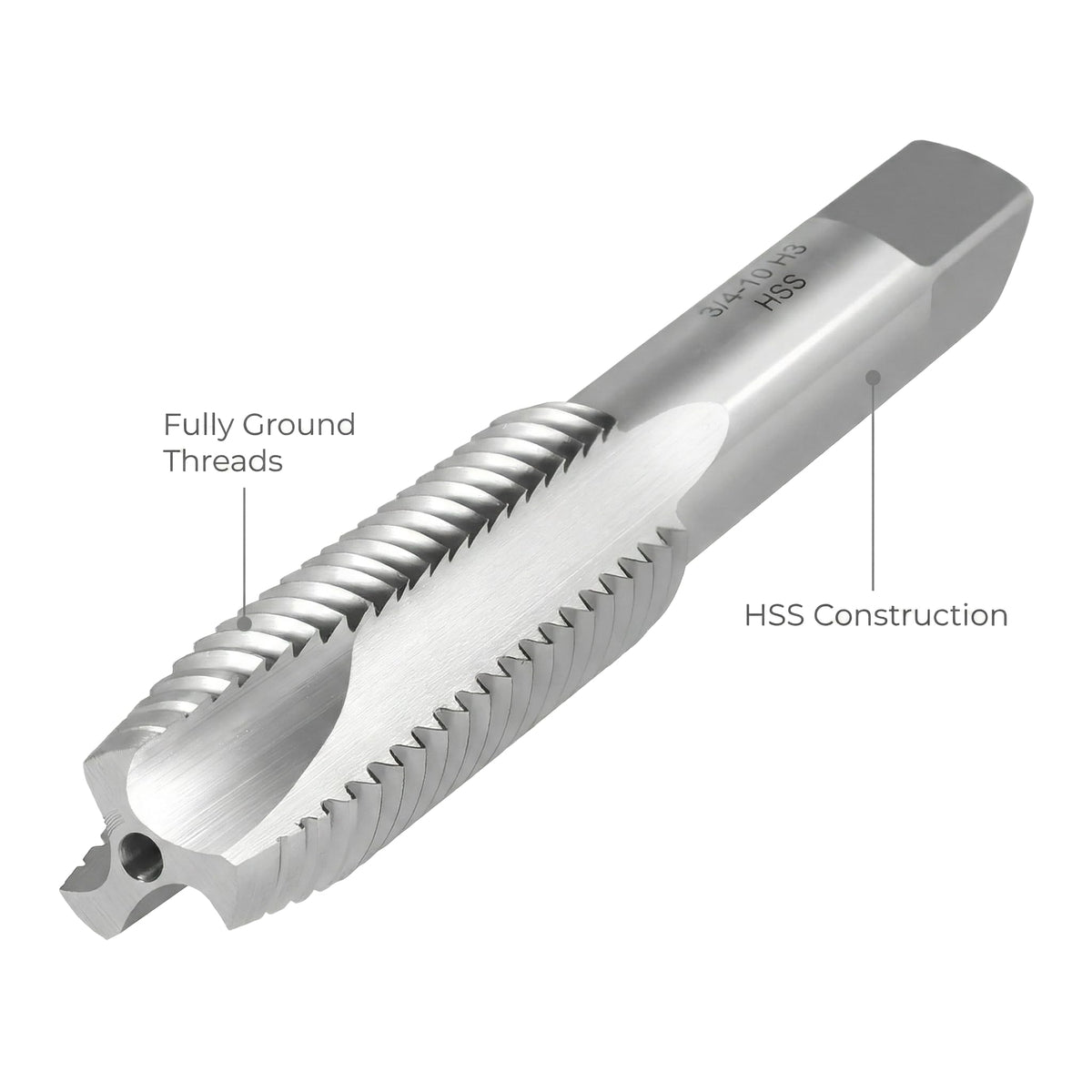 Accusize 3/4-10NC Spiral Point Tap, H3 Limit, SPT-3/4-10