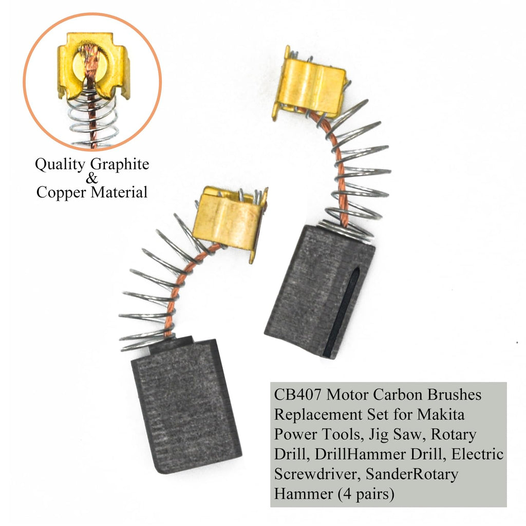 GEARLINTON CB407 Carbon Brushes Replacement, 4 Pairs