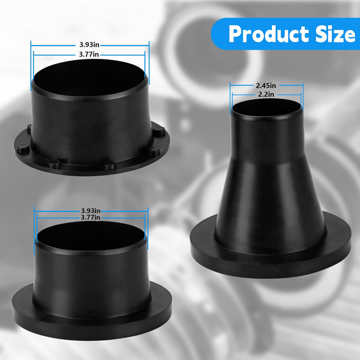Magnetic Dust Collection Fittings Kit 4" & 2.5" Hose Adapter Set
