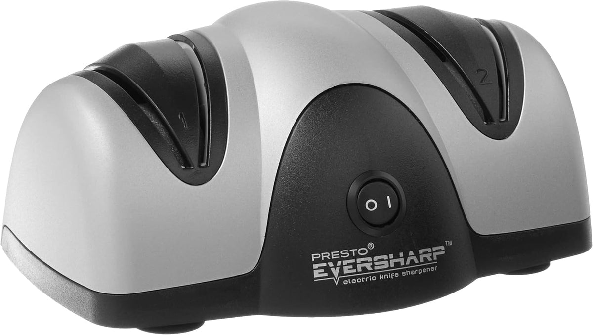 08800 EverSharp Electric Knife Sharpener, 2-Stage System, Silver/Black