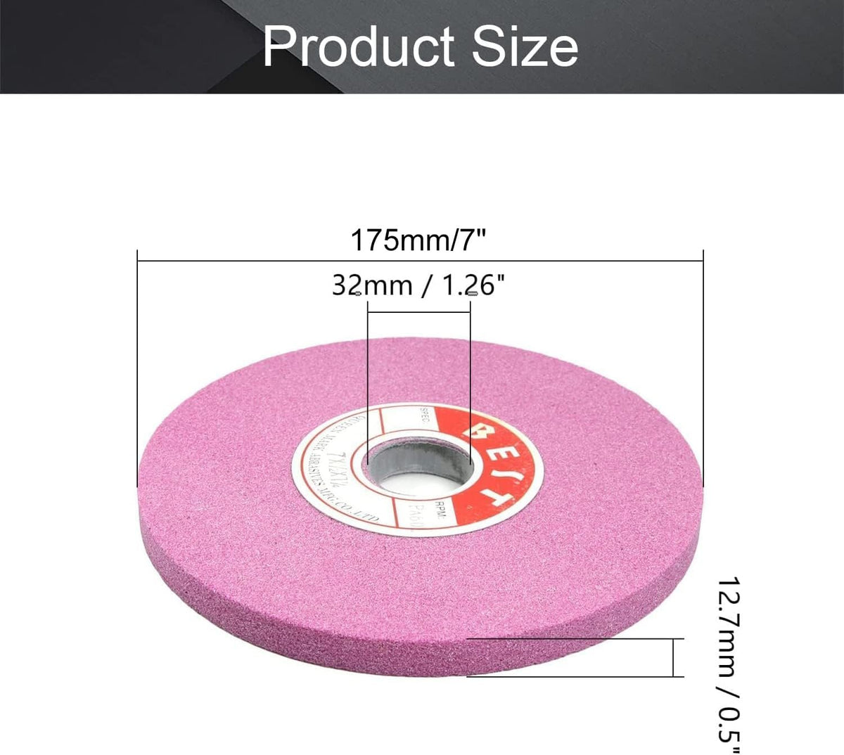 7-Inch 100-Grit Bench Grinding Wheel Chrome Corundum