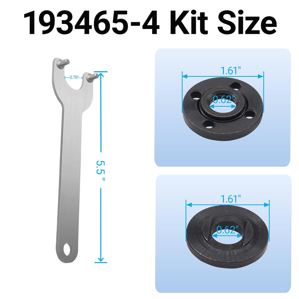 3-Pack Angle Grinder Flange Nut & Wrench Set – for 4.5”, 5”, 7” 5/8”-11 Thread, Compatible with Dewalt, Milwaukee, Makita, Bosch, Black & Decker, R-yobi – Replaces 193465-4, 224399-1, 224568-4