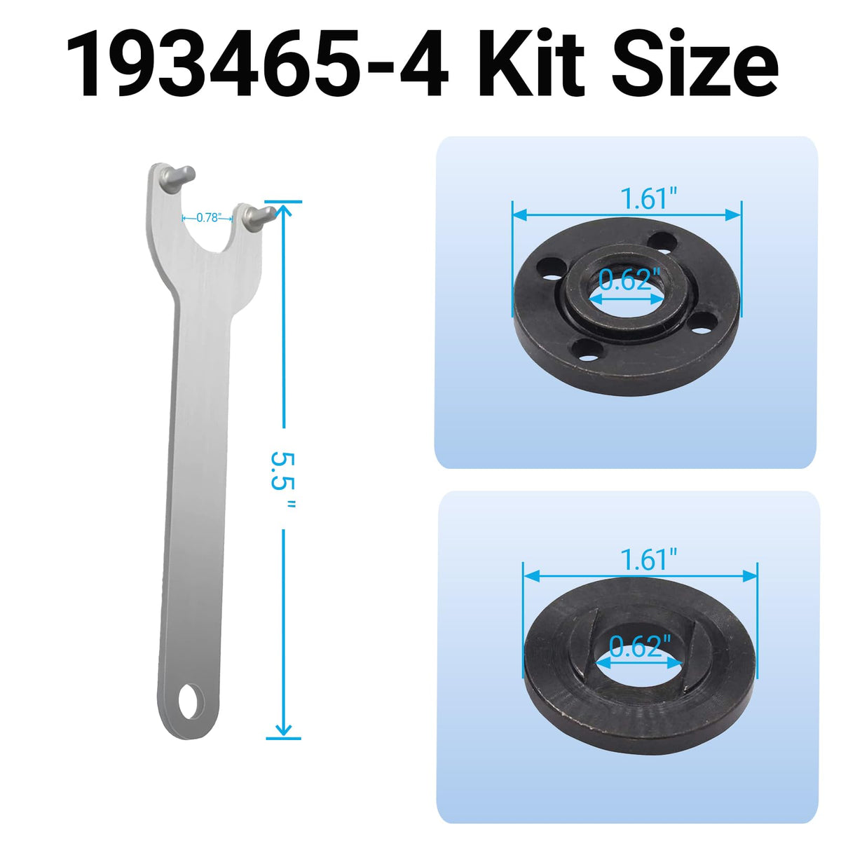 3-Pack Angle Grinder Flange Nut & Wrench Set – for 4.5”, 5”, 7” 5/8”-11 Thread, Compatible with Dewalt, Milwaukee, Makita, Bosch, Black & Decker, R-yobi – Replaces 193465-4, 224399-1, 224568-4
