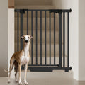 41" x 30-40.5" Wide Extra-Tall & Extra-Wide Adjustable Hardware/Pressure-Mounted Pet & Child Safety Gate with Dual-Lock Walk-Through Swing Door for Stairs, Hallways & Wide Doorways
