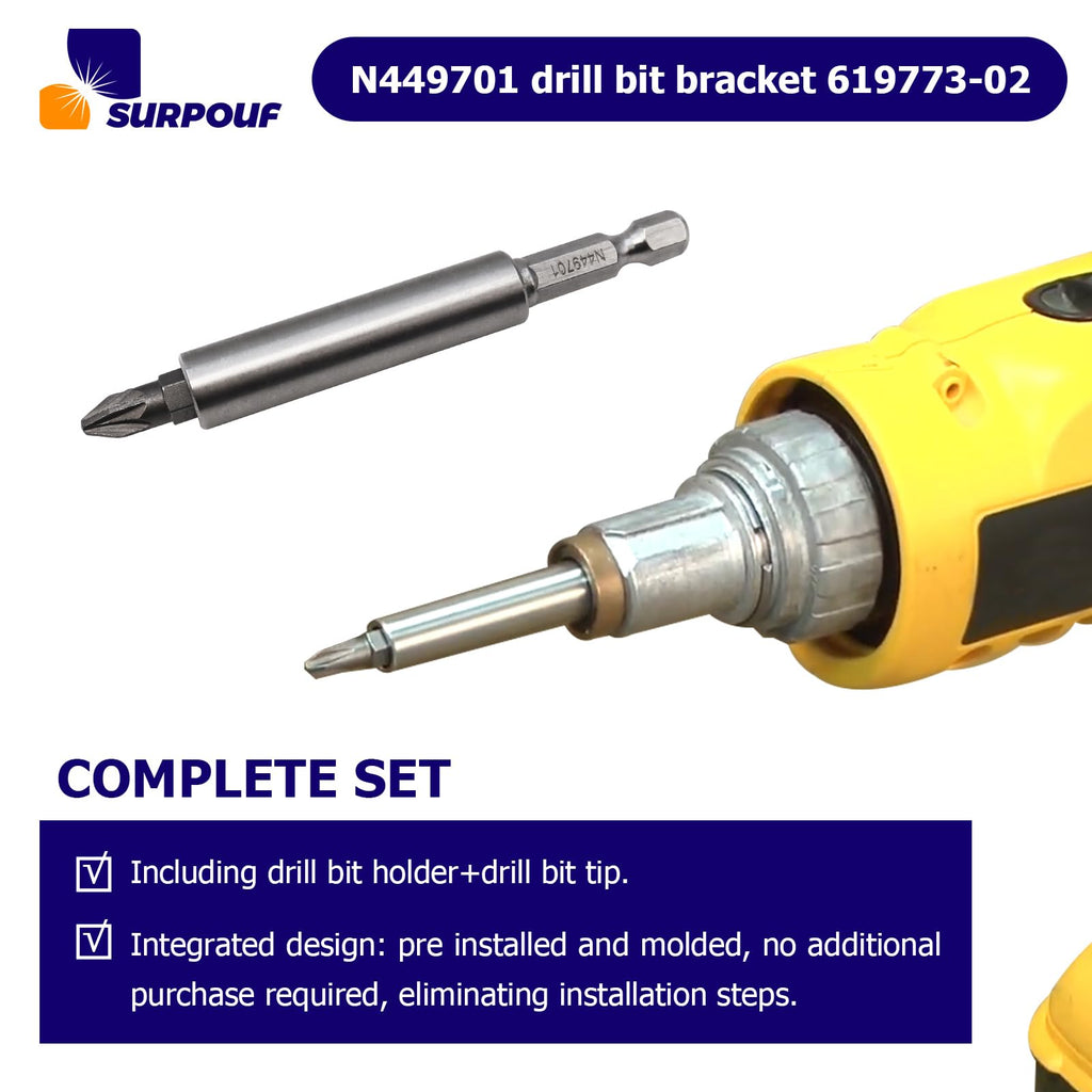 N449701 Bit Tip Holder 619773-02 Compatible with DCF620 DW253 DW254 DW255 DW257 Brushless Drywall Replacement Parts