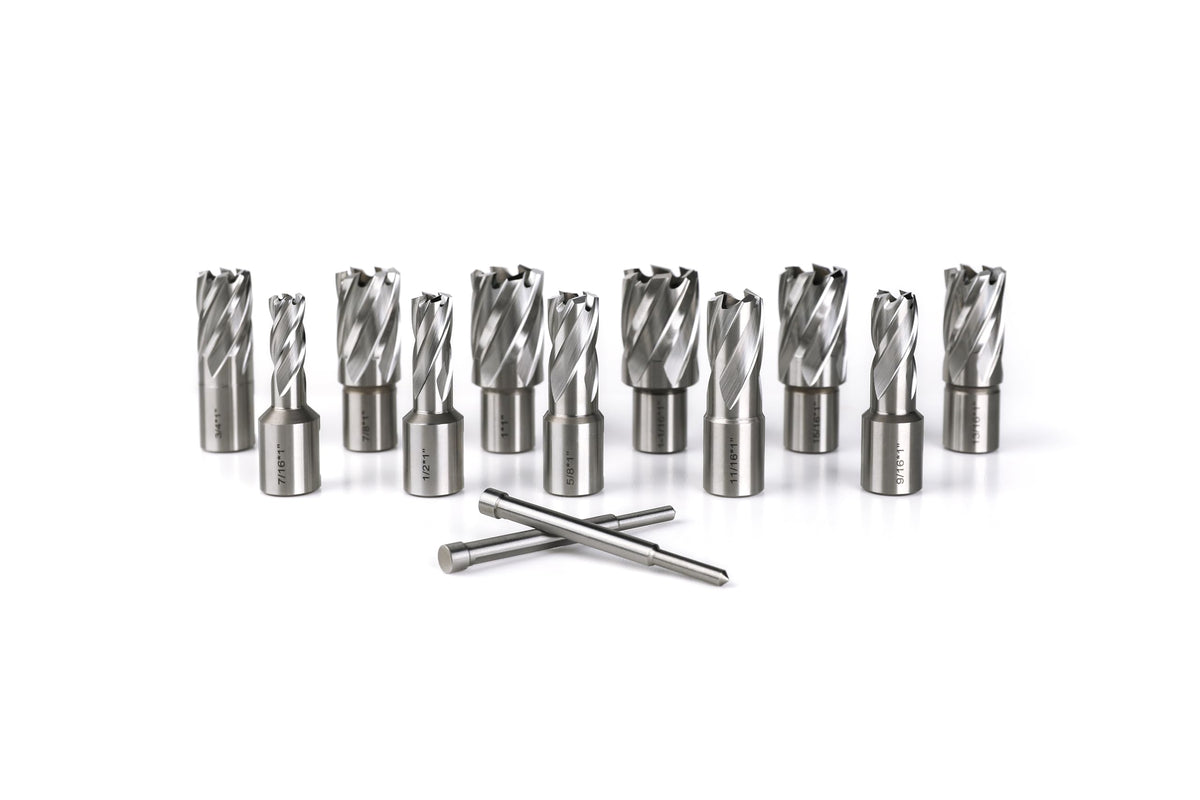 OSCARBIDE 13pc HSS Annular Cutter Set,1" Cutting Depth,1"/16" to 1-1/16"Dia