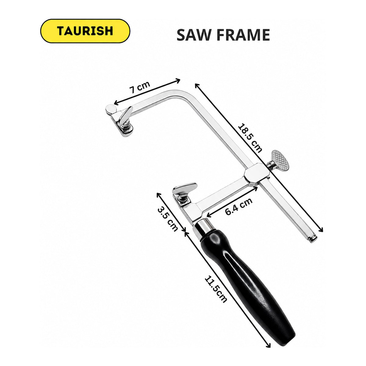 TAURISH German Style Adjustable Jewelers Saw Frame with 144 Assorted Blades