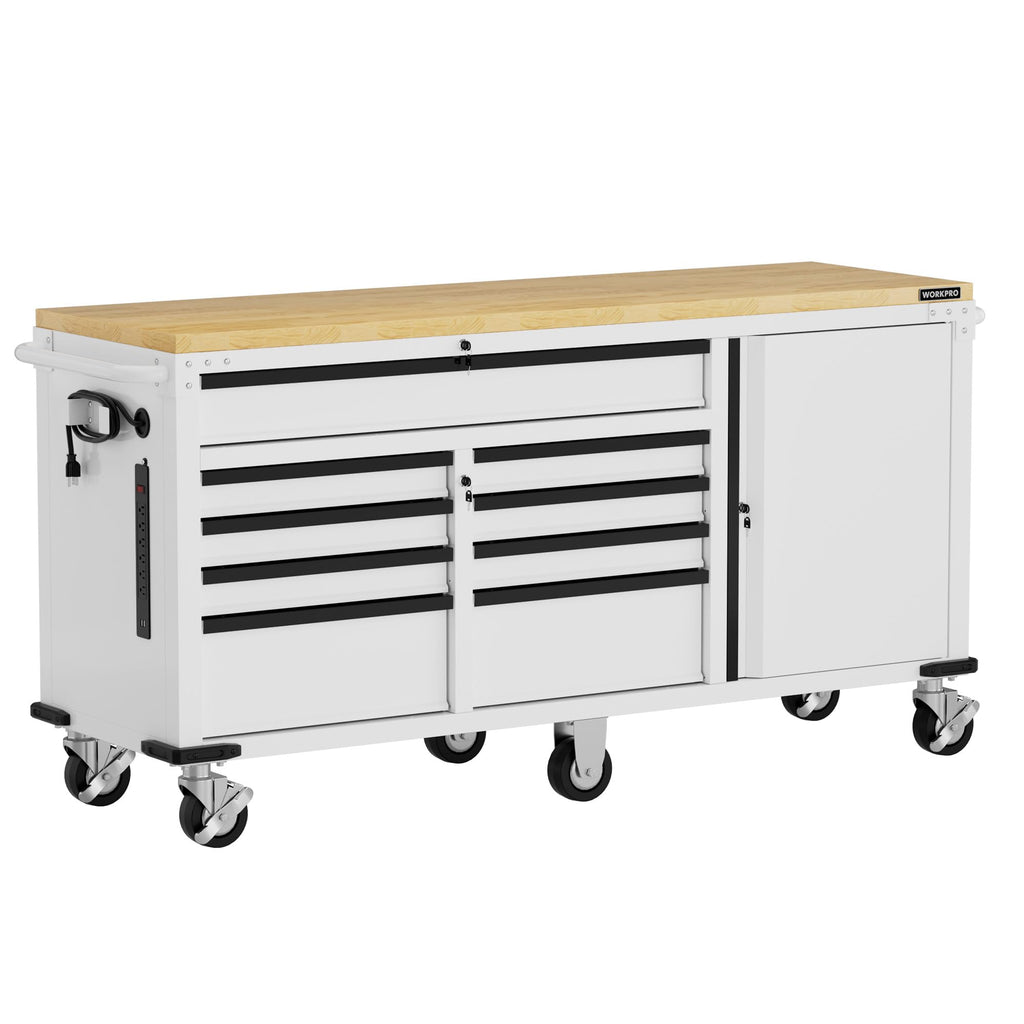 72" x 22" Rolling Tool Cabinet, 9-Drawer & 1-Door