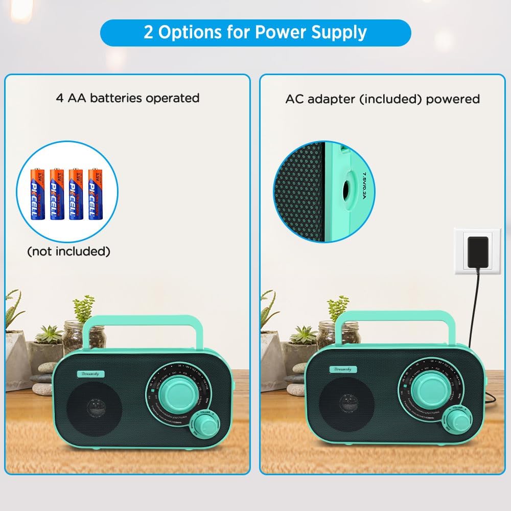 AM FM Portable Radio Plug in Wall or Battery Operated