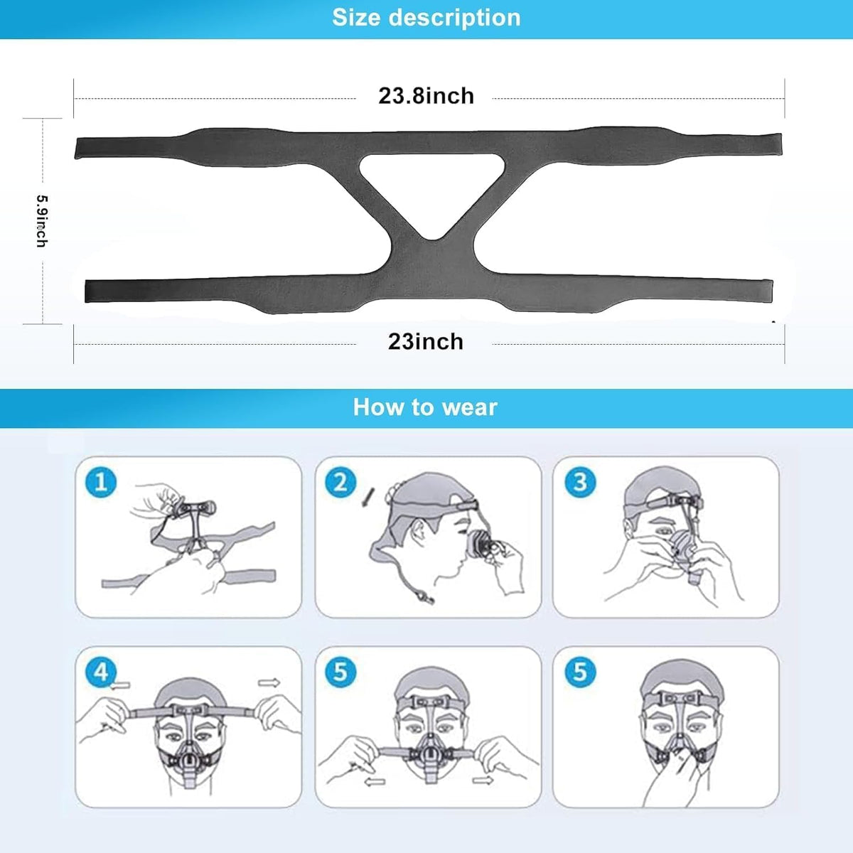 CPAP Mask Headgear Straps for CPAP Headgear Universal