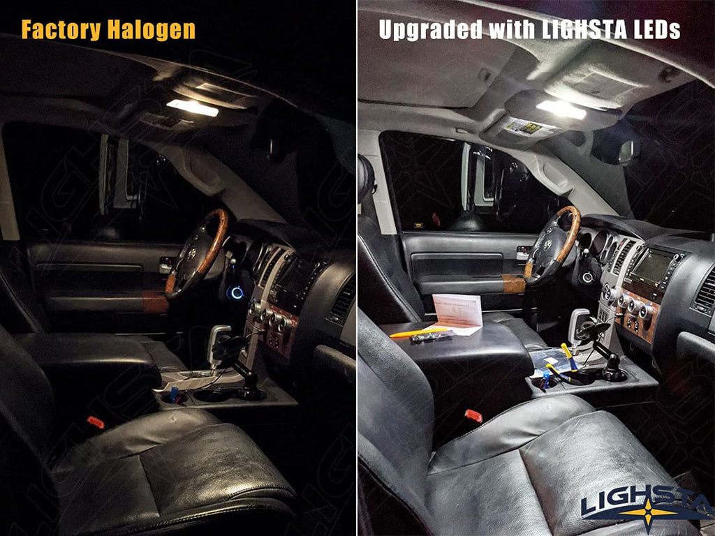 LIGHSTA 12PCS CANBUS Super Bright White LED Interior Light Kit Package for Jeep Grand Cherokee 2005 2006 2007 2008 2009 2010 + License Plate Lights and Install Tool