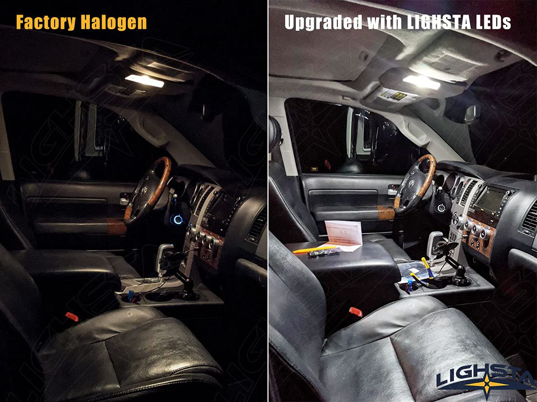 LIGHSTA 12PCS CANBUS Super Bright White LED Interior Light Kit Package for Jeep Grand Cherokee 2005 2006 2007 2008 2009 2010 + License Plate Lights and Install Tool