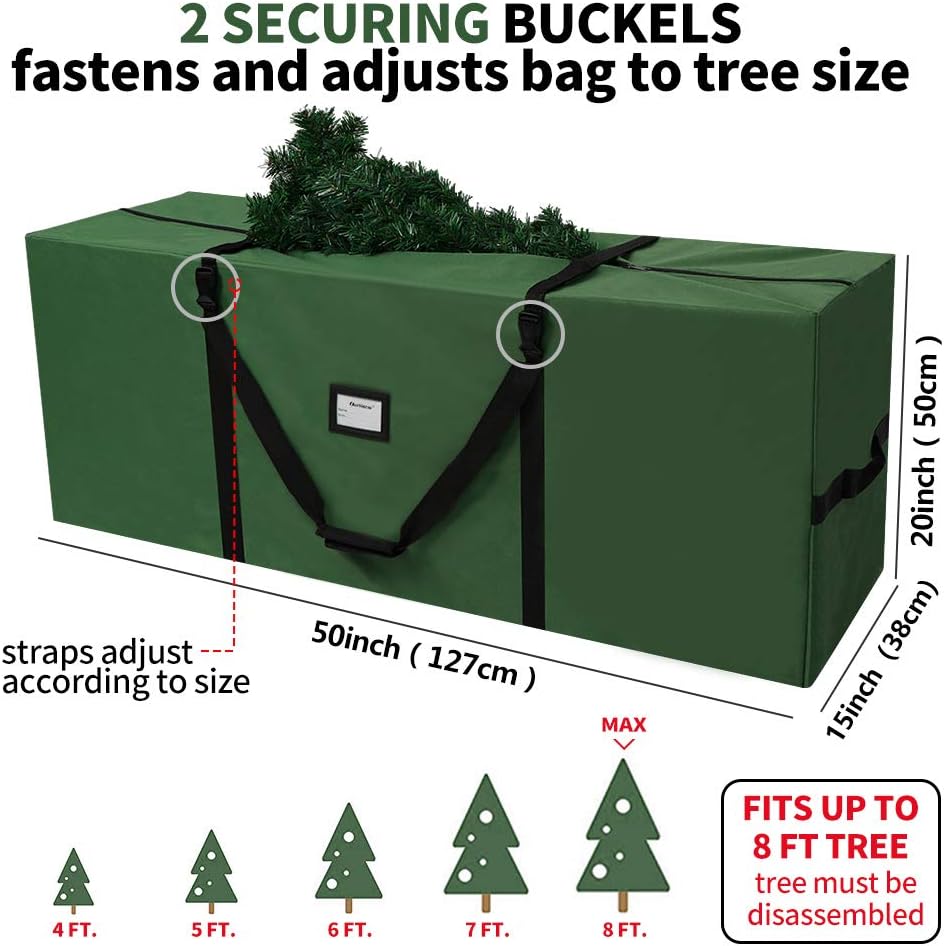 Christmas Tree Storage Bag 7.5 ft, Heavy Duty 600D Oxford Tree Storage Box