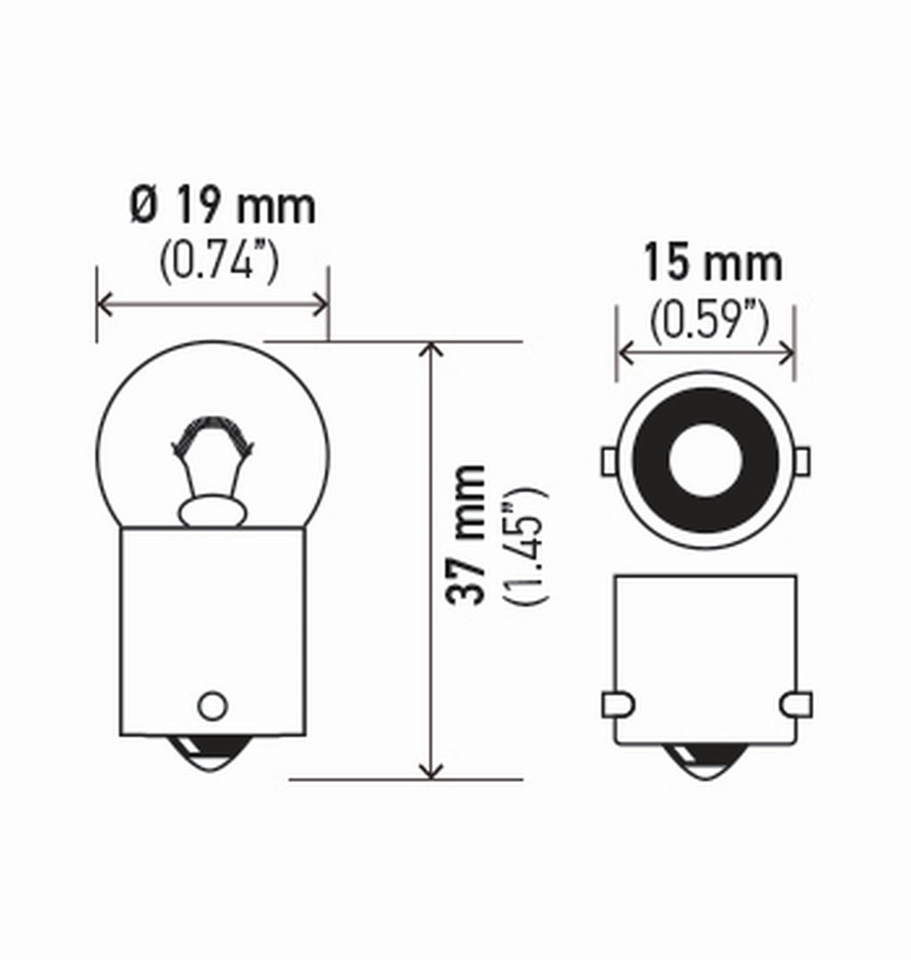 HELLA 5637 24V 10W Standard Miniature Replacement Navigation and Interior Light Bulb