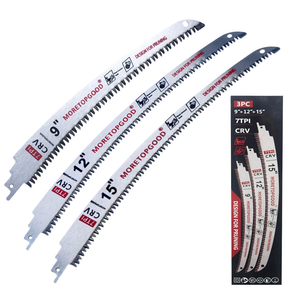 MORETOPGOOD 9"/12"/15" Arc Edge Reciprocating Saw Blade, 3 Pack