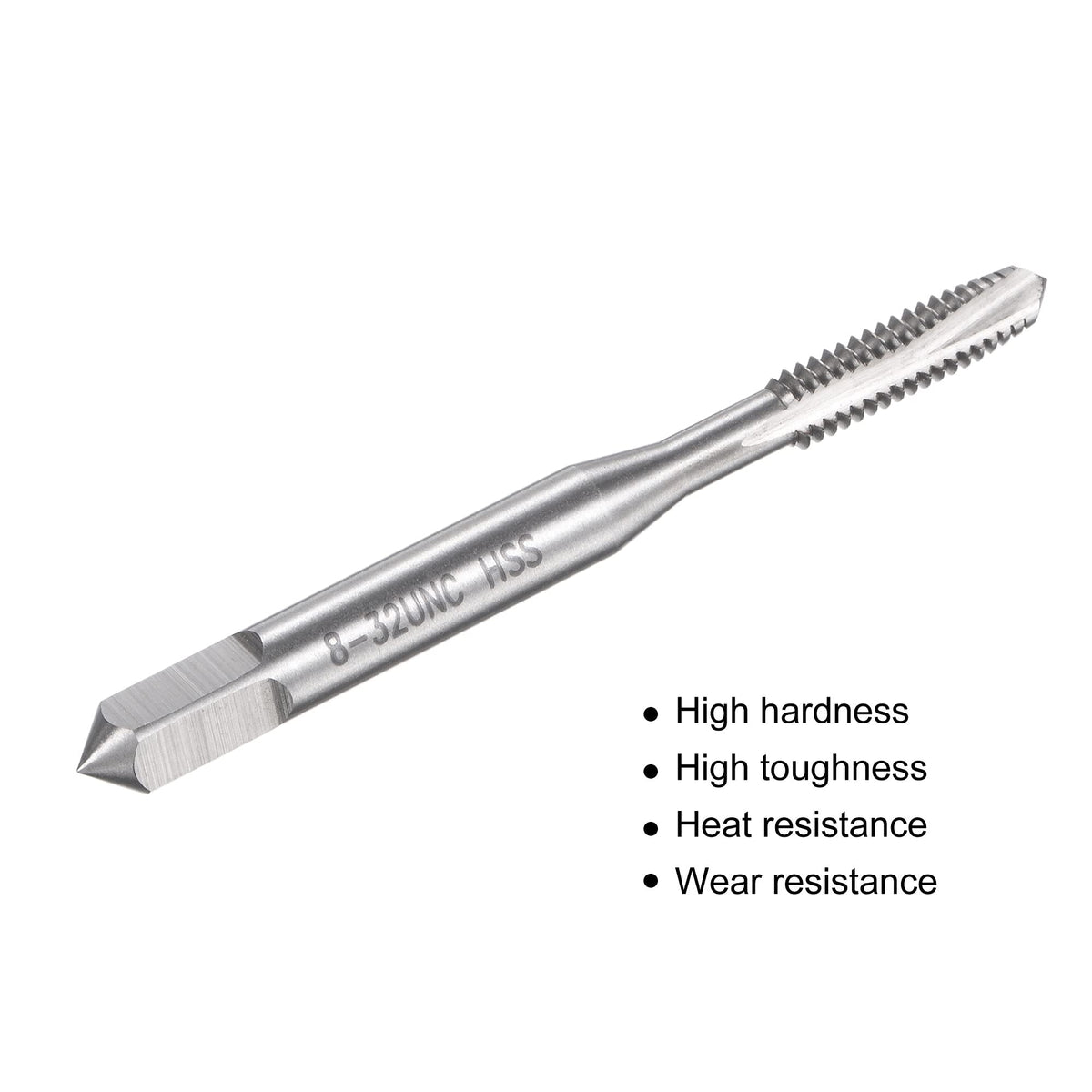uxcell Spiral Point Threading Tap 8-32 UNC HSS (High Speed Steel) Machine