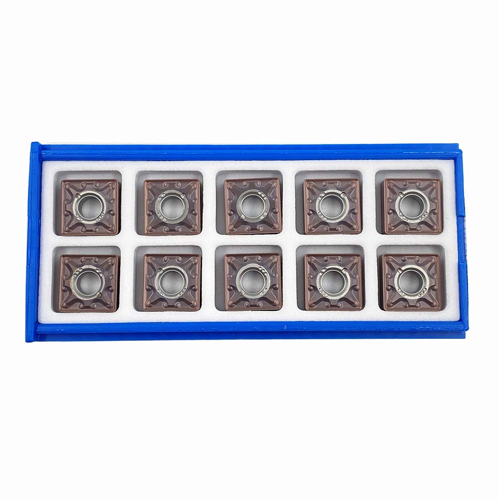 10PCS SNMG120408-MA Square Lathe Turning Carbide Inserts SNMG432-MA PVD Coated Turning Insert Used For Steel Stainless Iron Cast Iron For MSSNR/L Lathe Turning Tool Cut-off Holder (SNMG120408-MA MM25)