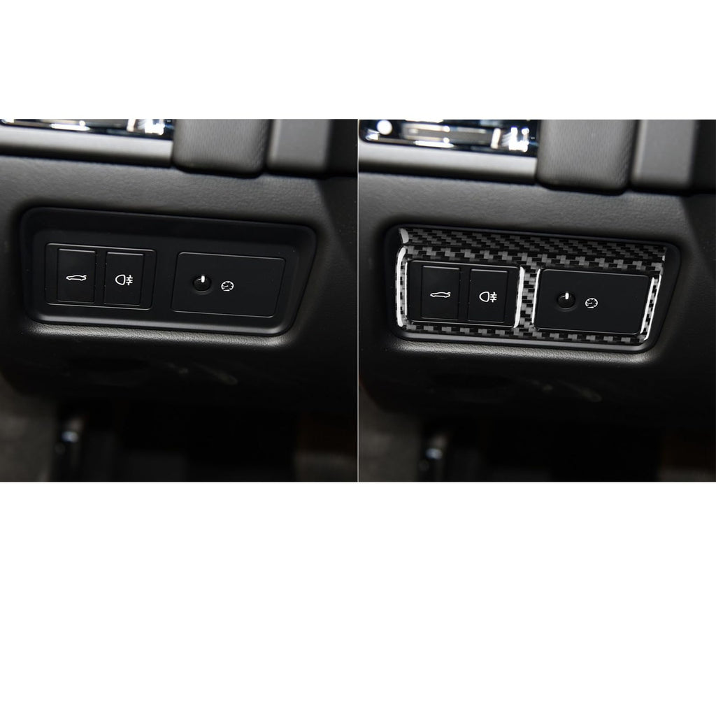 JKYUKU Real Carbon Fiber for Jaguar Accessories Headlight Power Switch