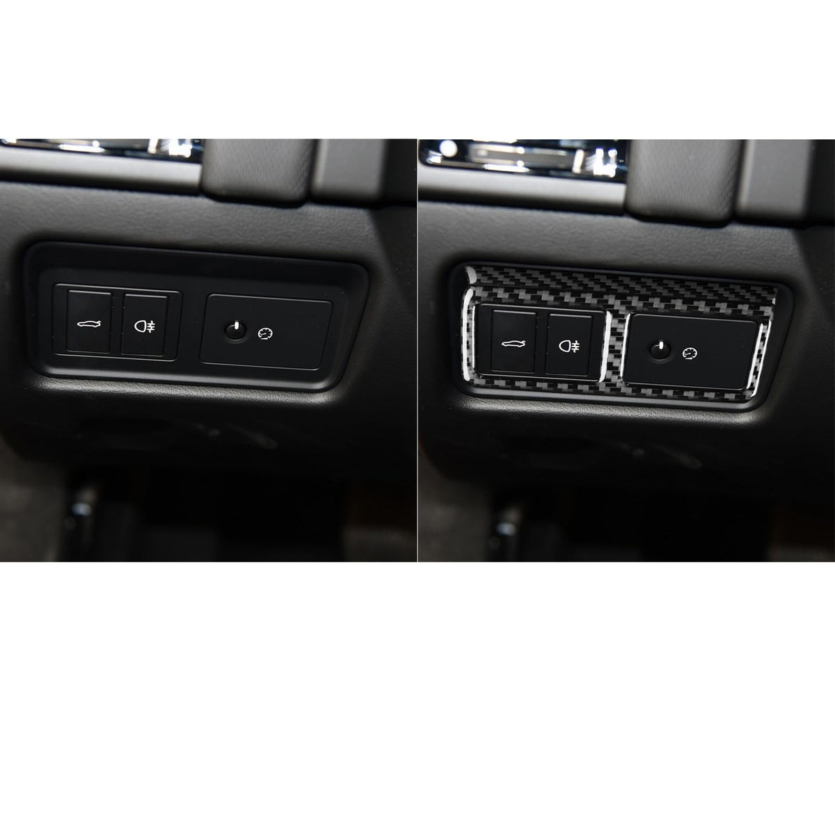 JKYUKU Real Carbon Fiber for Jaguar Accessories Headlight Power Switch