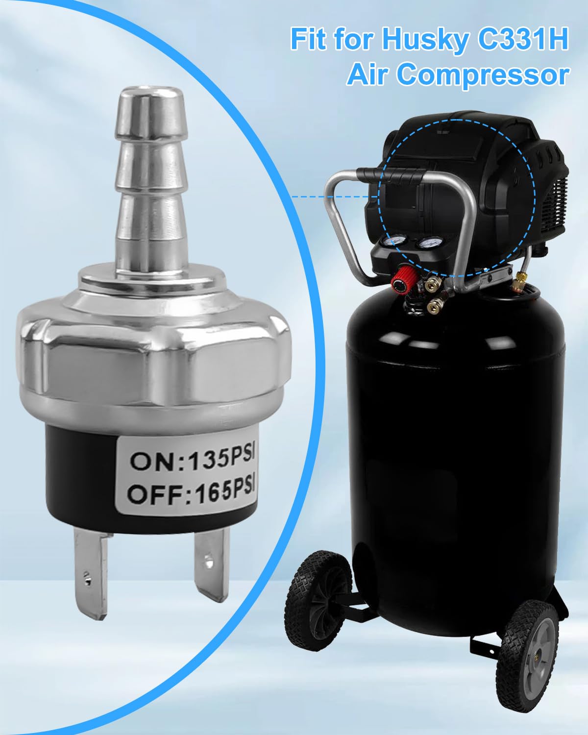 Air Compressor Pressure Switch Fit for Husky C331H Replace E106635