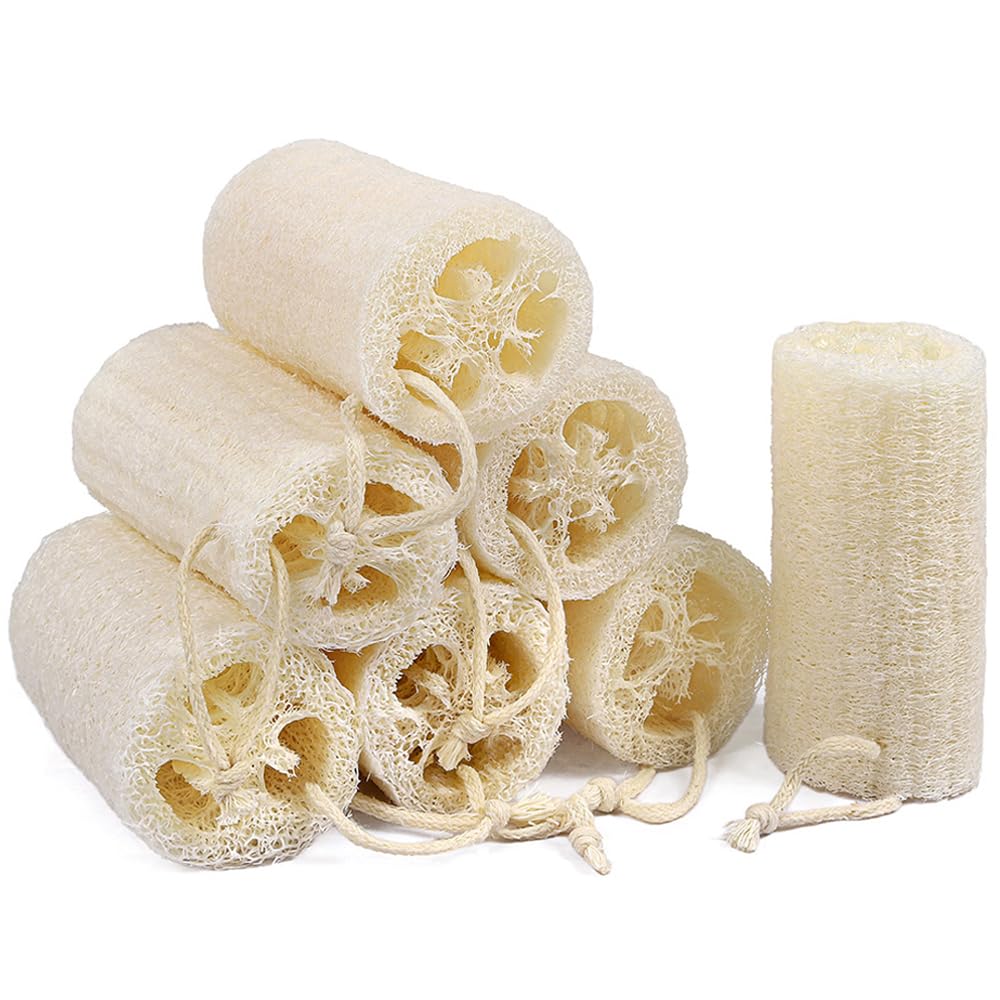 7 Pack Natural Loofah Sponge Exfoliating Body Scrubber 5 Inch