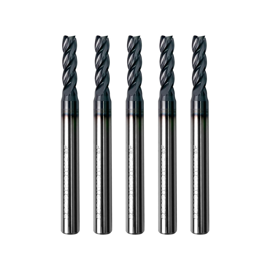 5Pcs 5/32" Carbide Square End Mills, ALTiN Coated, 4 Flute End Mill Bits