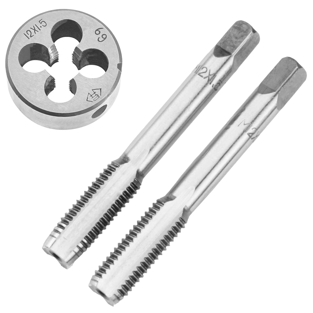 Aceteel M12X1.5 Hand Tap and Round Die Set Right Hand