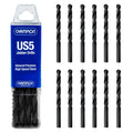 Champion Cutting Tool General Purpose Drill Bits for Metal and Wood (3/16 Inch) - 12 PCS - 118 Degree Point, High Speed Steel Straight Shank Drill Bits with Black Oxide Finish