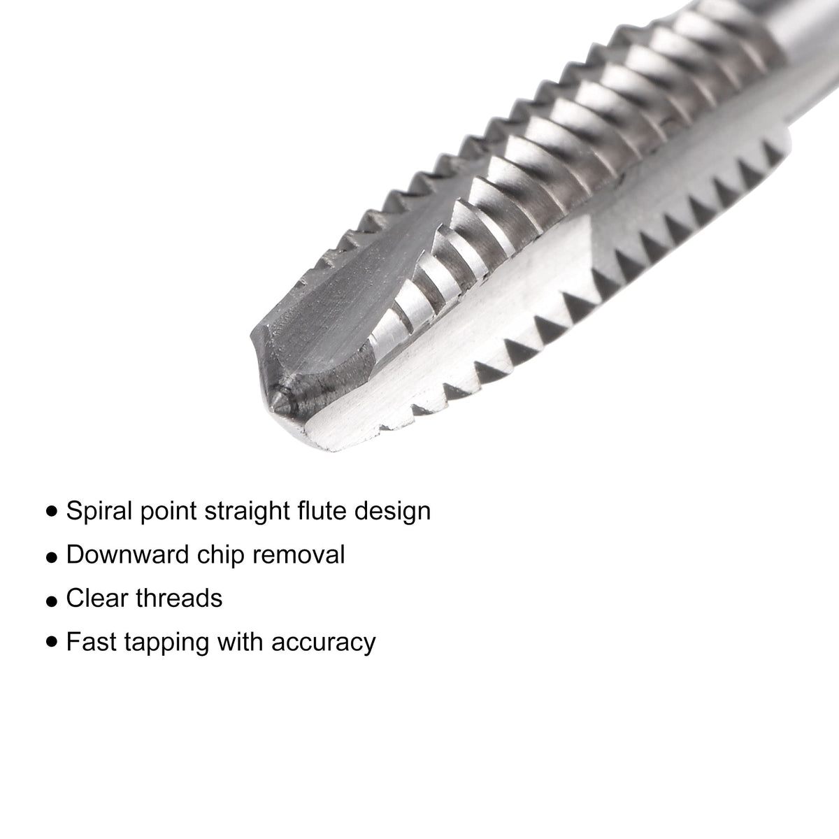 uxcell Spiral Point Threading Tap 10-24 UNC HSS (High Speed Steel) Machine