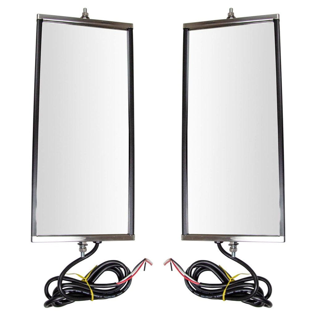 Replacement Heated Door Mirror Set with Turn Signal (West Coast Style) - Manual Adjustment - fits 2005-2010 Peterbilt 335