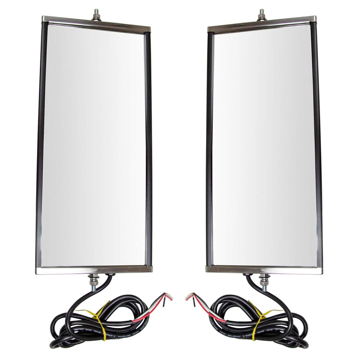 Replacement Heated Door Mirror Set with Turn Signal (West Coast Style) - Manual Adjustment - fits 2005-2010 Peterbilt 335