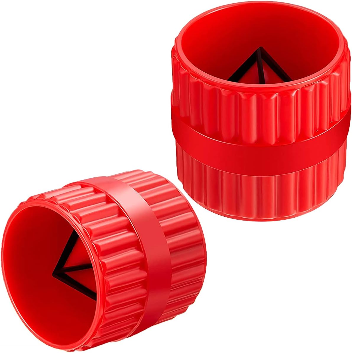 Pipe & Tube Deburring Reamer, Inner-Outer Chamfer Tool, Red | 2-Pack, for PVC/PPR/Copper/Brass/Aluminum, 3/16" to