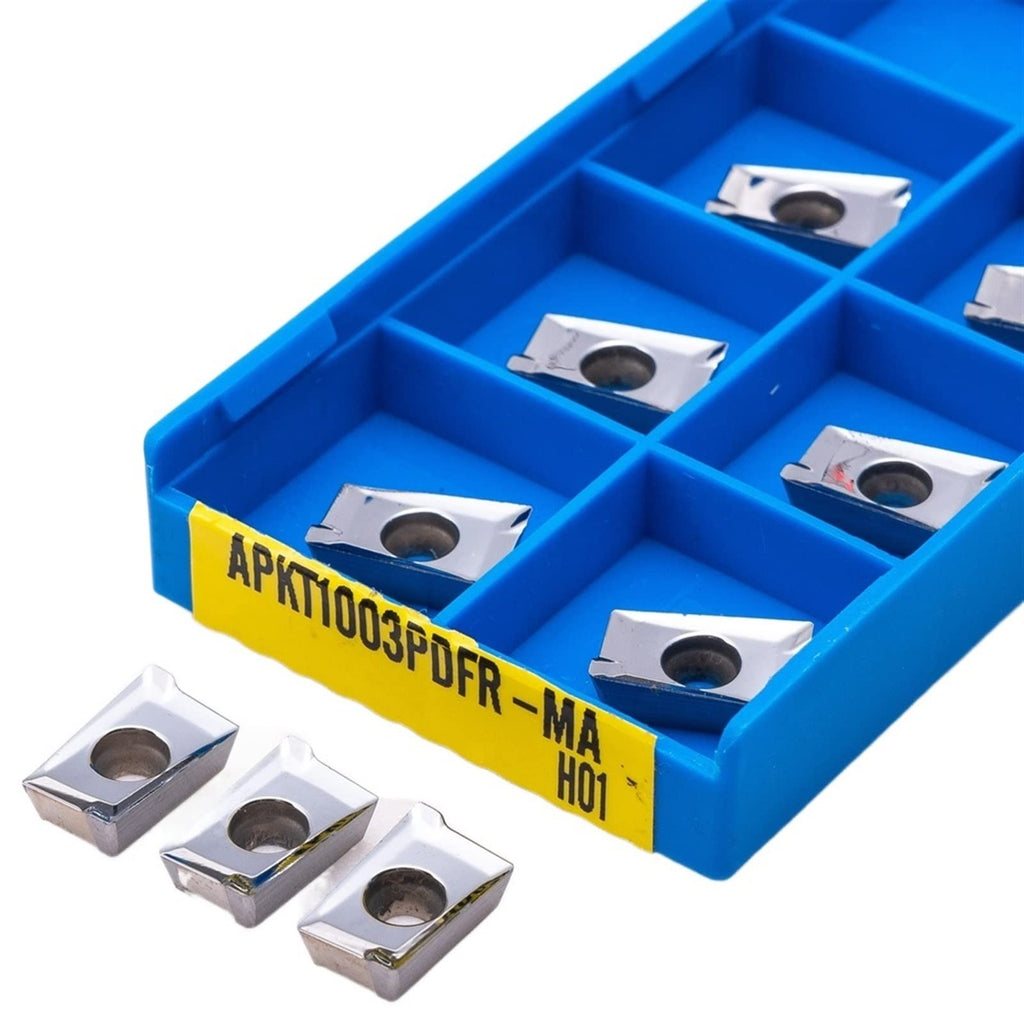 Indexable Lathe Carbide Insert 10PCS APKT1003 MA H01 Hardness Carbide Blade Aluminum Milling Cutter CNC Machine Insert Lathe Metal Turning Tool