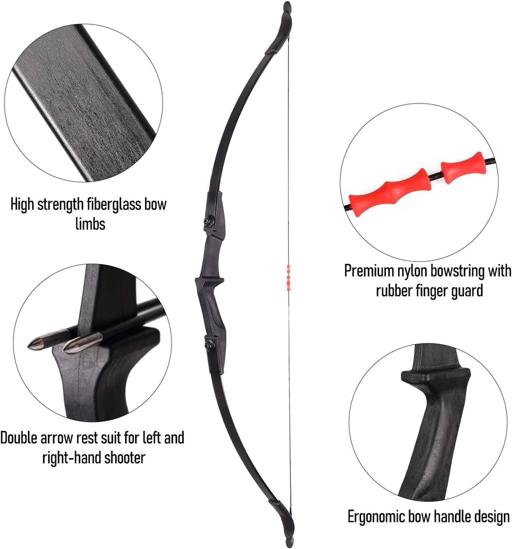Archery Recurve Bow and Arrow Set for Adults/Youth/Teens Beginners | Left & Right Handed, 20/30/40lbs, Beginners