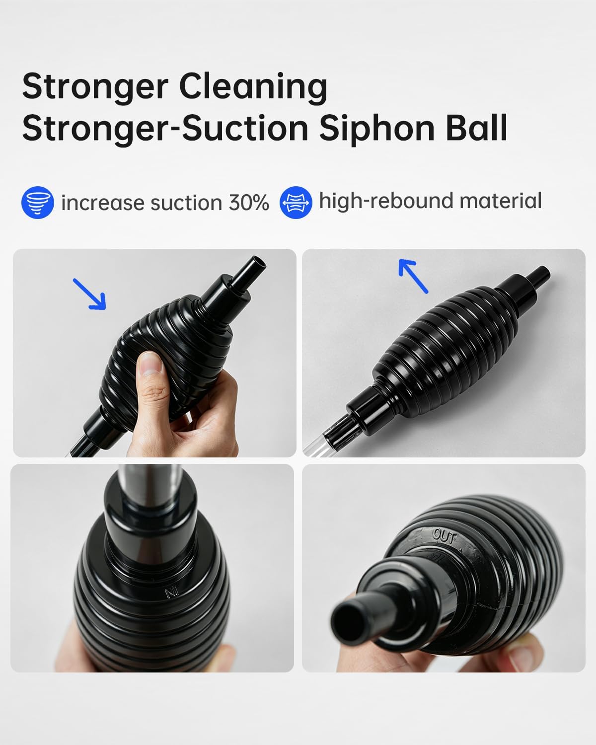 Siphon Hose Fish Tank Cleaner, Aquarium Water Changer, Gravel Vacuum for Aquarium Sand & Gravel – Premium Designed