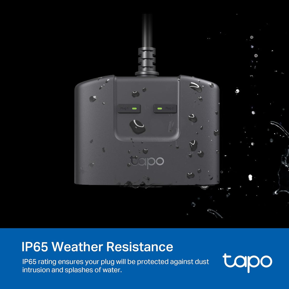Matter Outdoor Smart Plug, 2 Individual Outlets, P400M | IP65 Weather Resistance, Works with Apple Home, Alexa
