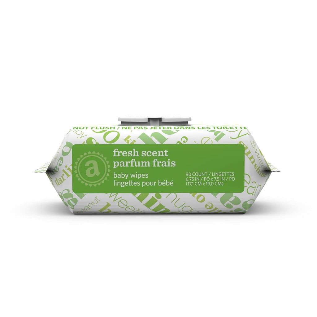 Baby Wipes, Fresh Scent, Flip-Top Packs, Alcohol-Free, With Cucumber and Aloe, 810 Count, 9 Packs of 90