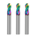AYCHOLIZ 3PCS 3/8" 2 Flute Ball Nose End Mill Set for Aluminum, DLC Coated