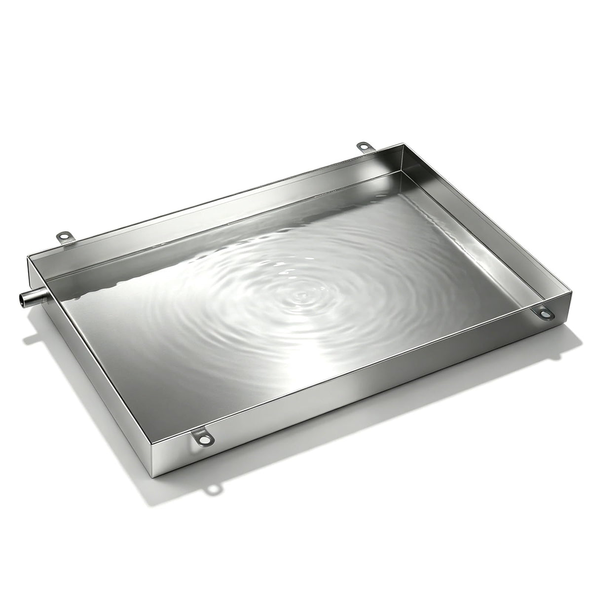 Stainless Steel Condensate Drain pan Heavy Duty Leak Proof Water Drip Catcher Universal Rectangular Tray for Outdoor AC Unit Washing Machine Water Heater and Industrial Devices(8x39x1.2in)