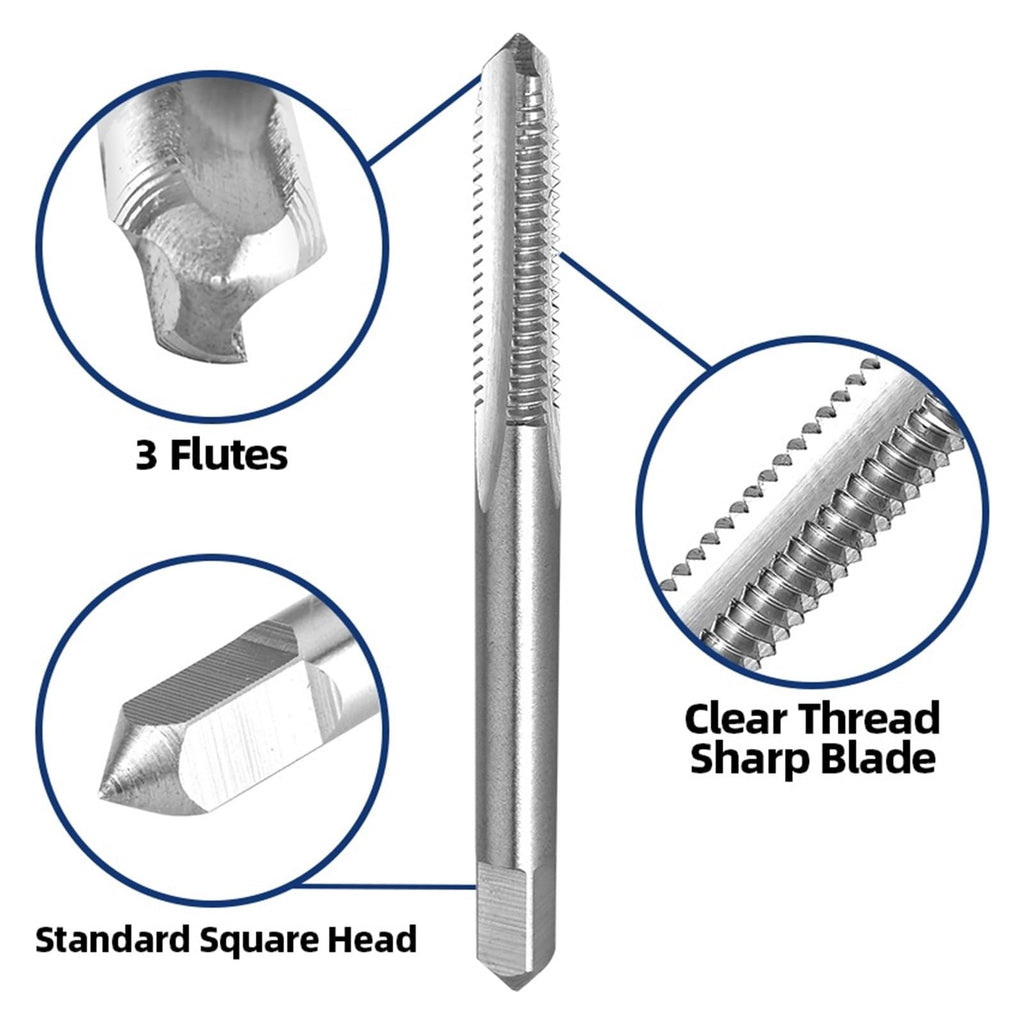 PXFOCOYD Machine tap M2x0.25,M2x0.4,M2.2x0.4,M2.2x0.45,M2.3x0.4,M2.3x0.45 HSS Machine Thread Tap,Straight Fluted Taps, Right Hand(M2x0.25)