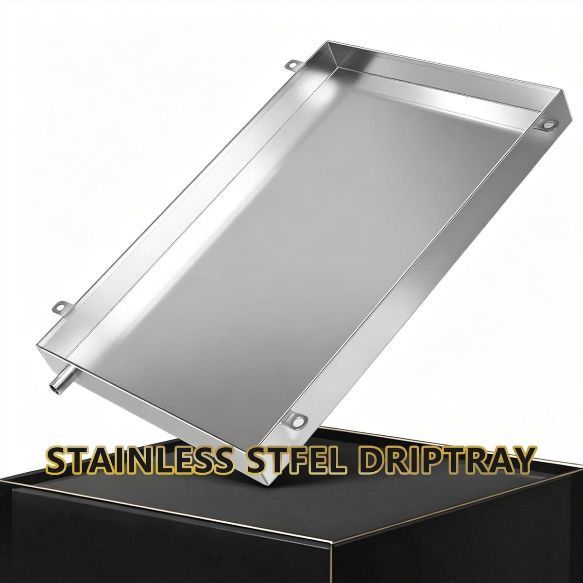 Universal AC Drip pan 304 Stainless Steel Water Catcher Tray 4 Inch High Leak Proof Condensate Drain Tray Stable Floor Protection for air Conditioner Industrial Equipment and Home use(28x28x1.2in)