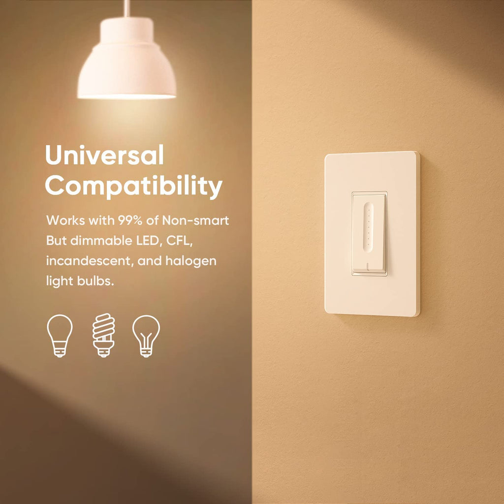 Smart Dimmer Switch, Single-Pole Smart Switch for Dimmable Bulbs