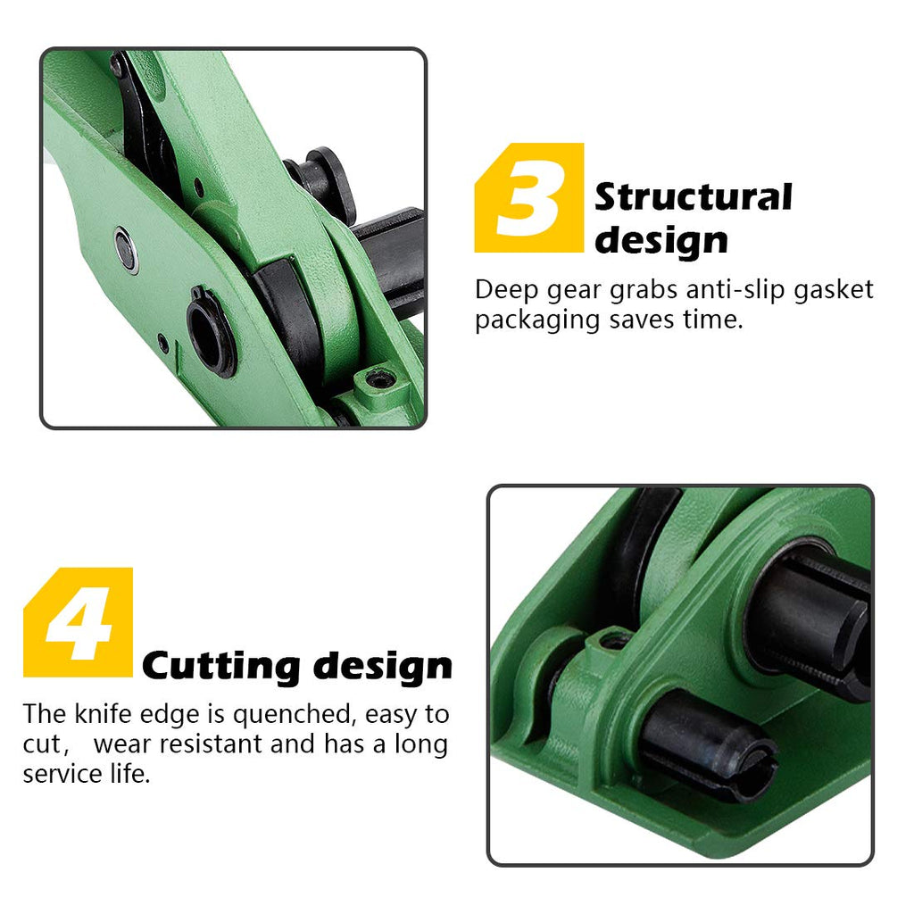 Heavy Duty Poly Strapping Tensioner and Cutter Manual Banding Tools Windlass for 1/2" -3/4" Width Polyester